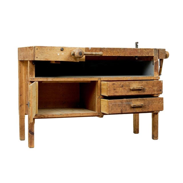 Antique Pine Workbench, 1900 For Sale - Image 6 of 11