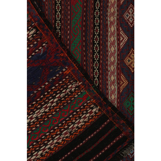 Textile 1950s Vintage Baluch Tribal Kilim With Colorful Stripes & Motifs, From Rug & Kilim For Sale - Image 7 of 7