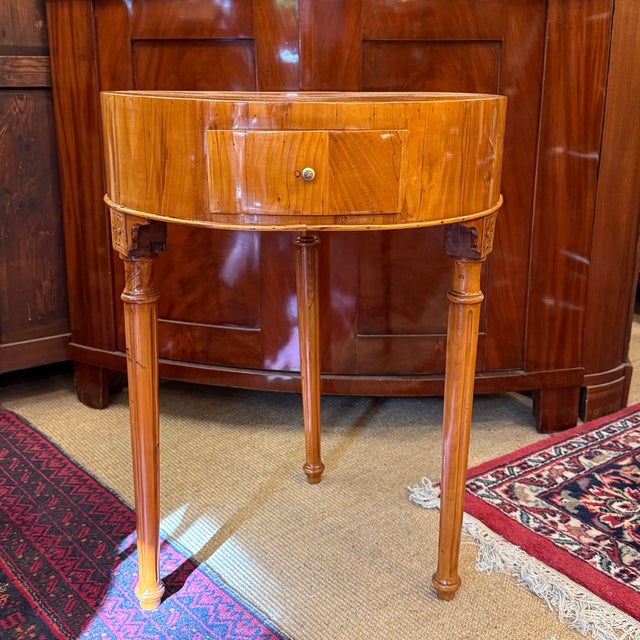 This piece was traditionally handcrafted from solid/veneered wood and carefully restored. It reflects the craftsmanship of...