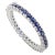 Prong Set Blue Sapphire Round Cut Eternity Band in 18k White Gold Size 6.5 For Sale