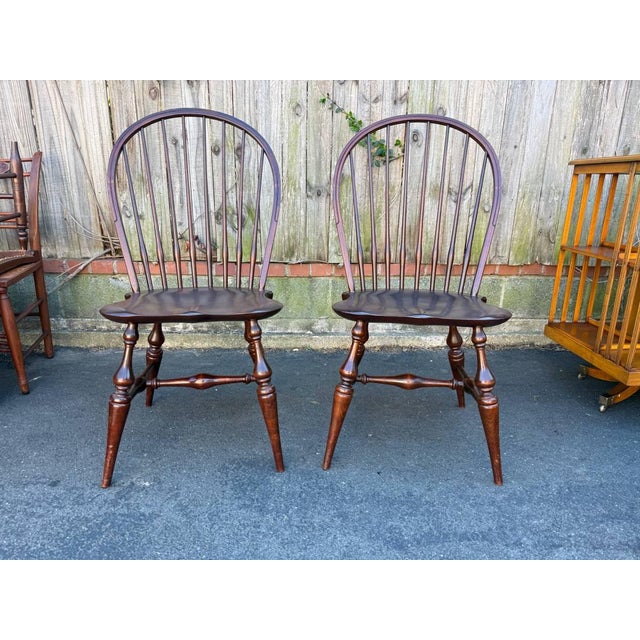 Set of 4 Early American Style Comback Windsor Chairs For Sale - Image 14 of 16