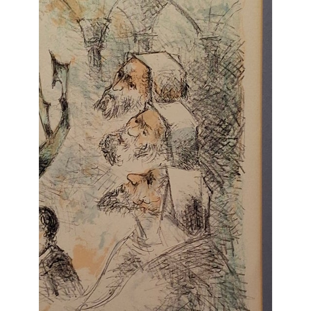 Blue 1970s Chaim Gross Limited Color Lithograph 'Prophet Ezra' Judaica Print Signed, Number For Sale - Image 8 of 18