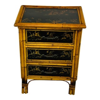 Bamboo Lacquered 3 Drawer Chest For Sale