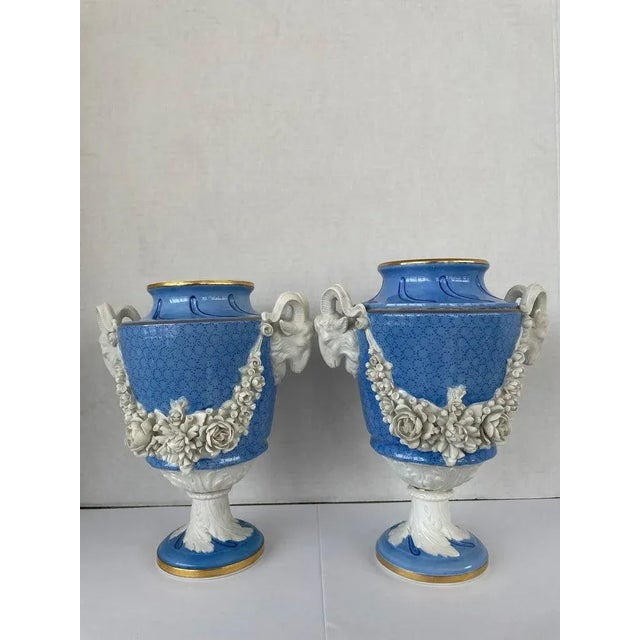 French Garniture Urns Louis XVI Sevres Style For Sale - Image 3 of 13