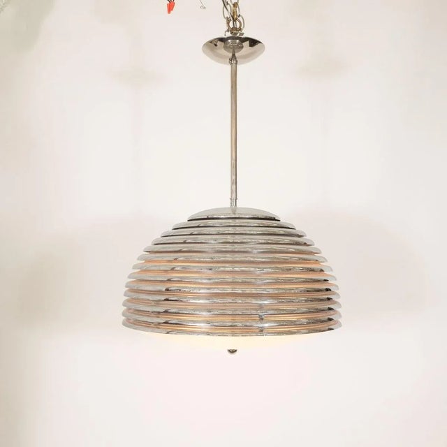 Mid-Century Modern Space-age Nickel Pendant For Sale - Image 3 of 10