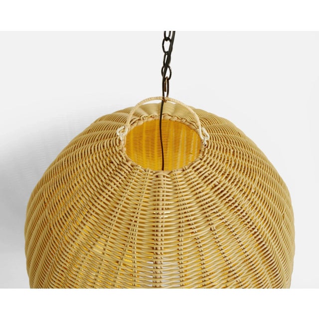 Contemporary Faux Rattan Globe Lantern Medium For Sale - Image 3 of 11