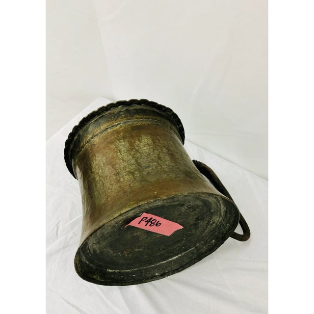 Silver Antique Persian Hammered Copper Vessel For Sale - Image 8 of 13