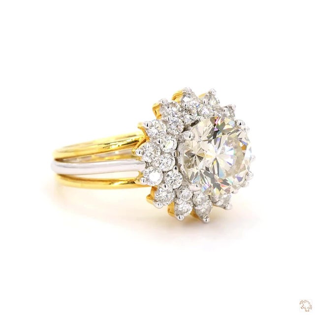 Gold 2.5 Carat Old European Cut Diamond Gold Ring, Size 6.5 For Sale - Image 8 of 9