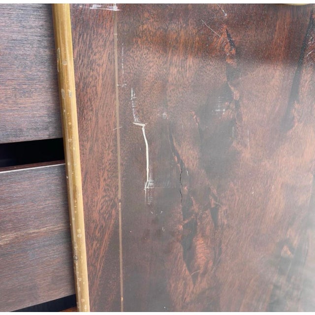 Mid 20th Century Italian Campaign Style Brass Accent Inlay Lingerie Chest Dresser Chest Drawers For Sale - Image 5 of 10