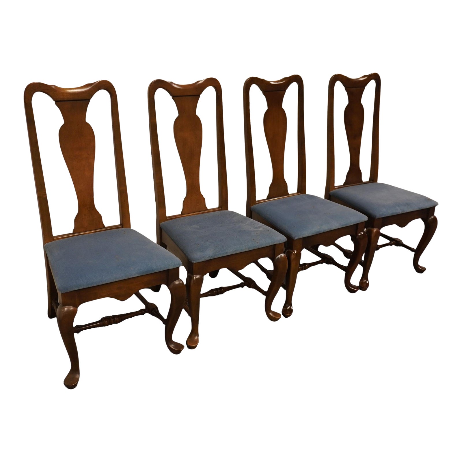 Set of 4 Ethan Allen Classic Manor Solid Maple Splat Back Dining Side