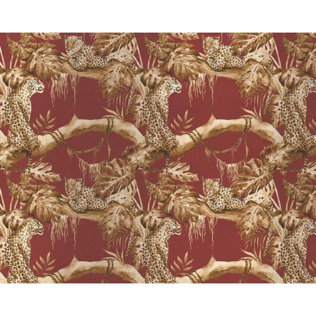 Contemporary Leopards on Tree 4 Fabric Wall Covering by Chiara Mennini for Midsummer-Milano For Sale - Image 3 of 3