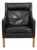 2431 Lounge Chair in Black Leather by Børge Mogensen, 1980s For Sale