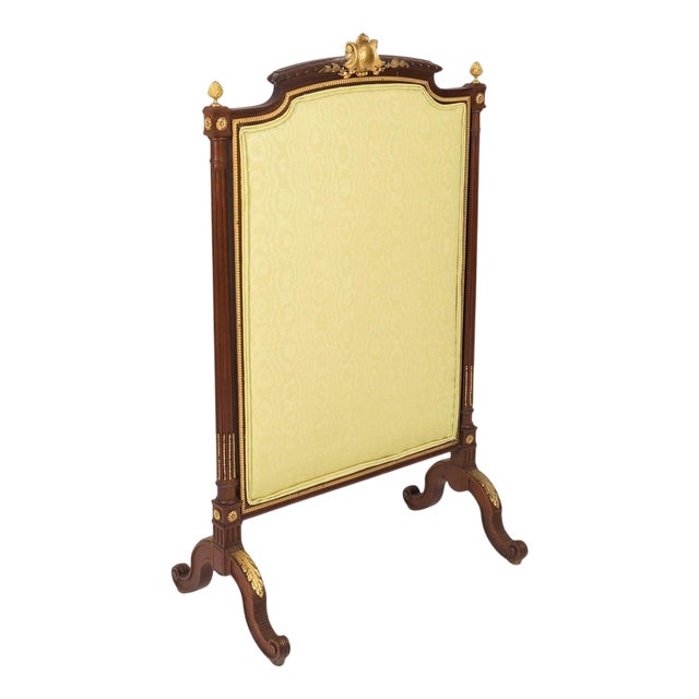 Antique Louis XVI Revival French Mahogany Firescreen, 1870s For Sale