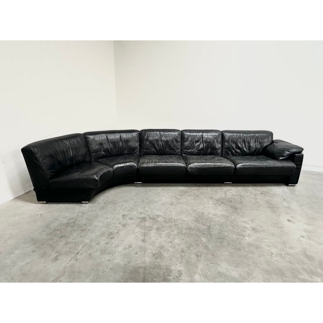Vintage Modular DS116 Sofa in Black Leather from de Sede, Switzerland, 1990s, Set of 3 For Sale - Image 11 of 11