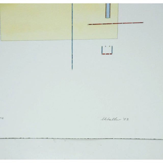 Abstract Abstract Yellow Block Geometric Watercolor Painting For Sale - Image 3 of 5