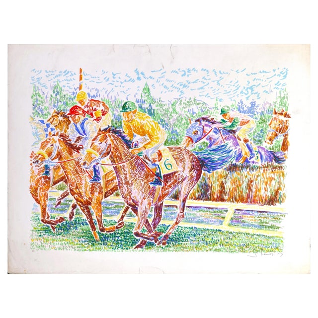 1970s Rae Jockey no. 6 - Original Lithograph y S. Mendjisky - 1970s 1970s For Sale - Image 5 of 5