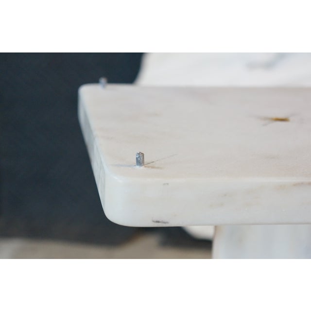 Mid Century Italian Marble Scalloped Pedestal Side Table Sculpture Stand For Sale - Image 13 of 16