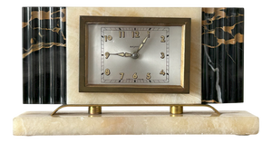 Art Deco Marble Table Clock from Bayard, France, 1930s