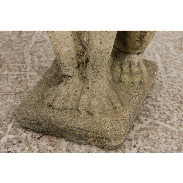 White Vintage Weathered Concrete Garden Dog Statue For Sale - Image 8 of 15