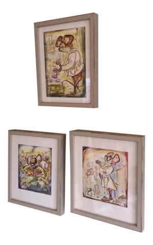 Original Watercolor Grouping by Jadvyga Paukstiene of Mice Professor - Set of 3
