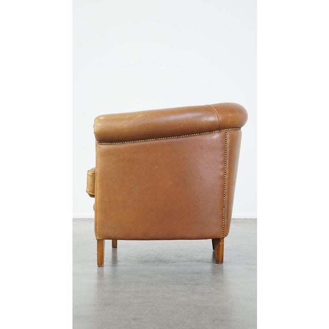 Sheep Leather Club Chair For Sale - Image 5 of 13