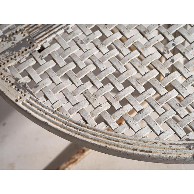 Antique White Round Outdoor Table, 1930s For Sale - Image 5 of 13