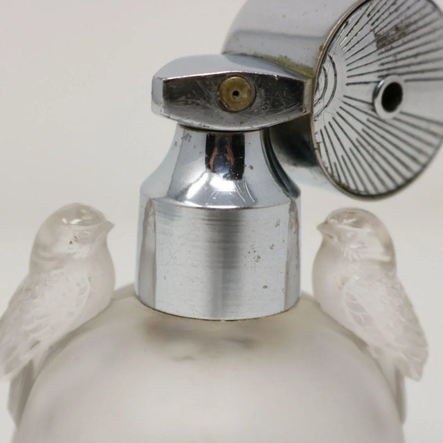 Rene Lalique Frosted Glass Perruches Perfume Bottle For Sale - Image 6 of 12