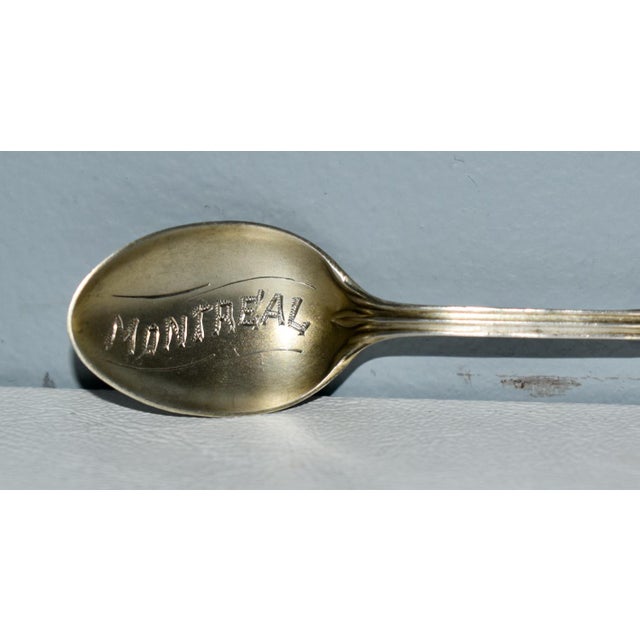 Antique Montreal Sterling & Enamel Decorative Collectors Spoon For Sale - Image 10 of 11