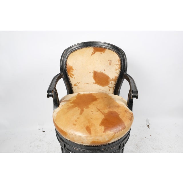 Jeffco Cowhide Leather Swivel Bar Stools a Pair Chairish