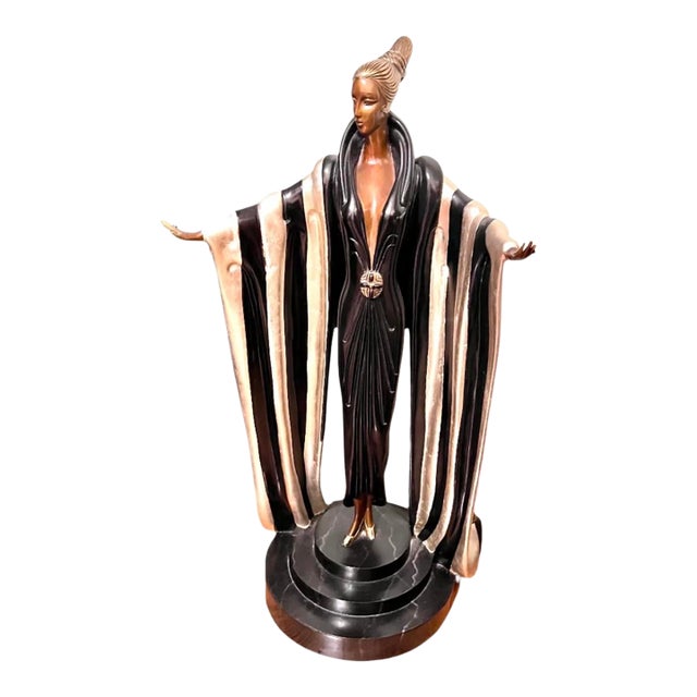 1980s Erte Original Bronze Sculpture Titled "Monaco" For Sale