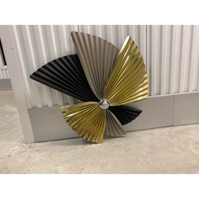 Metal 1990s Curtis Jere Fan Wall Sculpture For Sale - Image 7 of 7