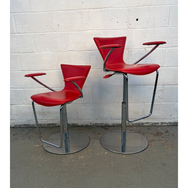 Add bold Italian style and modern sophistication to your space with this stunning pair of contemporary barstools by...