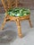 Vintage Coastal Boho Rattan Leaf Back Side Chair With Custom Tropical Cushion For Sale In Naples, FL - Image 6 of 12