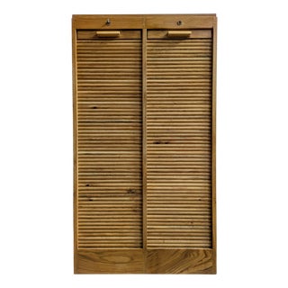 Double Archive Cabinet with Door Shutter in Oak, France, 1930s For Sale