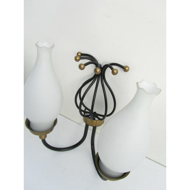 Wall Light Sconces attributed to Angelo Lelii for Arredoluce, Italy, 1950s, Set of 2 For Sale - Image 6 of 12