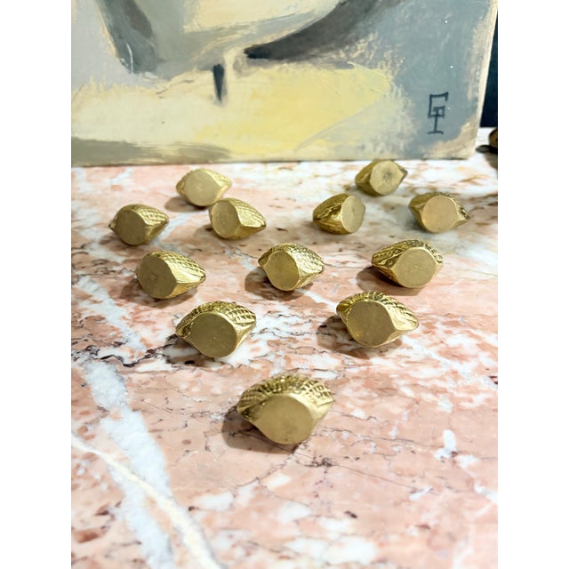 Vintage Brass Shell-Shaped Place Card / Card Holders - Set of 12 For Sale - Image 4 of 5