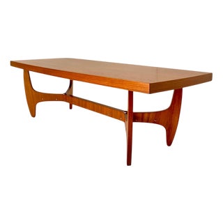 Large Rectangular Coffee Table in Walnut, 1960s For Sale