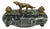 Antique French Empire Figural Bronze & Marble Hunting Dog Desk Double Inkwell For Sale