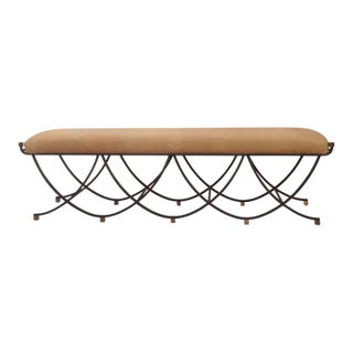 Arteriors Felice Iron Brass Alpaca Bench For Sale
