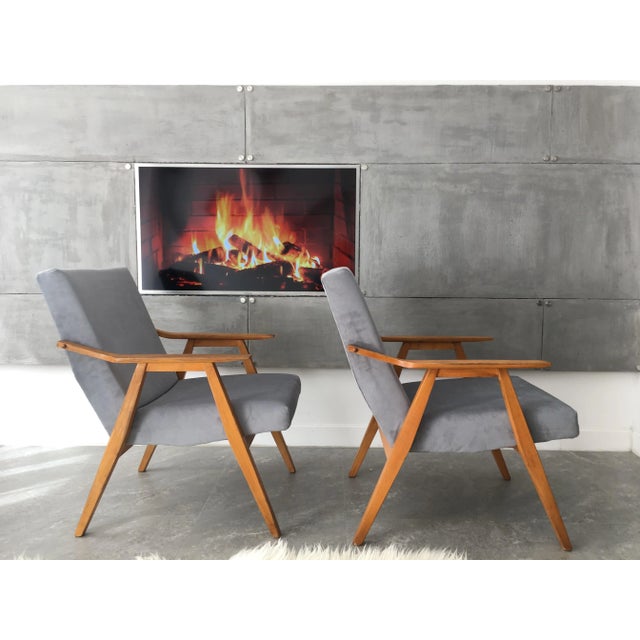 Set of Mid-Century Velvet Armchairs from ZNZ, 1960s For Sale - Image 6 of 14