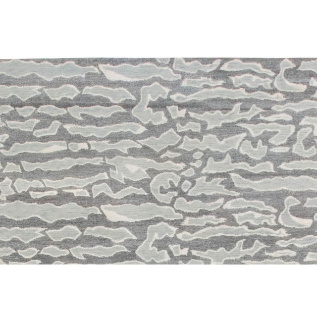 Early 21st Century Contemporary Beach Pebbles Handmade Aloe Silk and Wool Rug by Doris Leslie Blau For Sale - Image 5 of 7