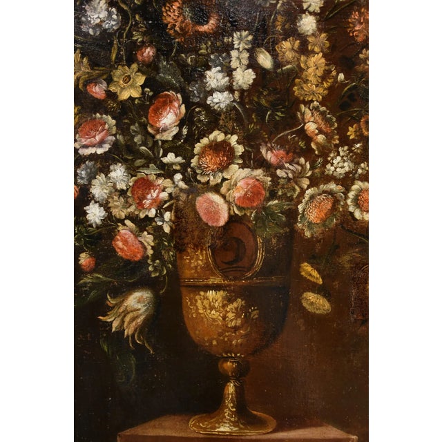 Andrea Scacciati, Flowers Still Life, 1680, Oil on Canvas, Framed For Sale - Image 13 of 18