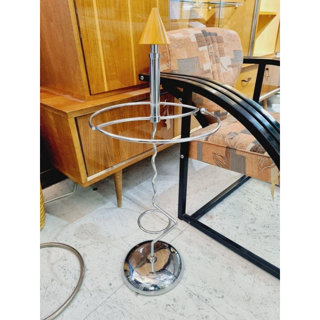 Vintage Chrome and Wood Umbrella Stand, 1980s For Sale - Image 4 of 5
