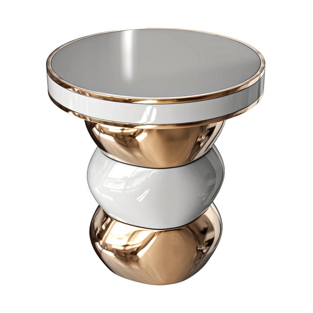 "Gradino" Side Table With Bronze and Stainless Steel, Handmade Bizimyer Furniture. Unmatched. Unrivalled. Designed by...