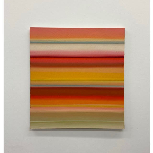 Contemporary Signed Striped Abstract Painting on Canvas For Sale In West Palm - Image 6 of 6