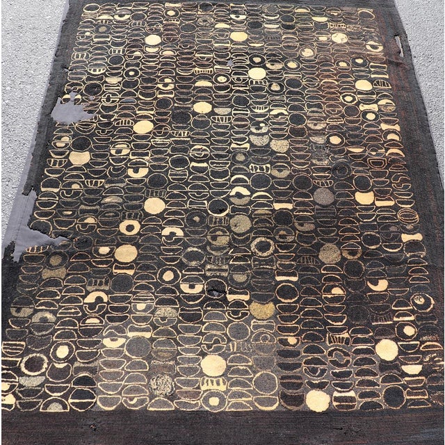 Early 20 Century American Hooked Rug with inspired by Modern Art. Measures: 4'8" X7'0" This antique American hooked art...