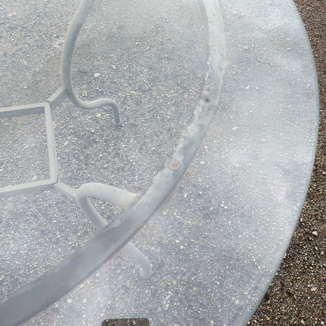 Iron Outdoor Table with Round Glass Top, 1990s For Sale - Image 18 of 18