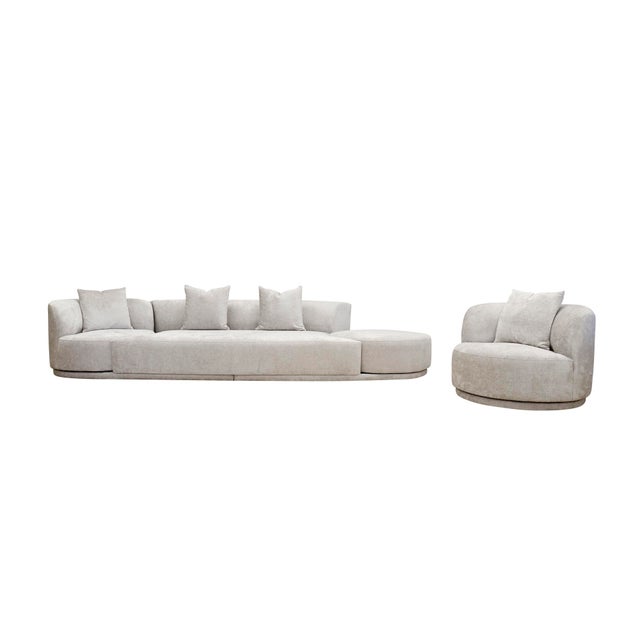Pasargad Home Amalfi Sectional 4 Pieces Sofa Set, Beige For Sale In New York - Image 6 of 10