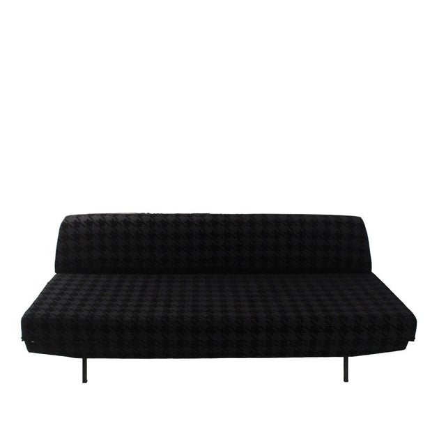 Black Mid-Century Italian Sofa Bed in Textured Black Velvet, Italy, 1950s For Sale - Image 8 of 10