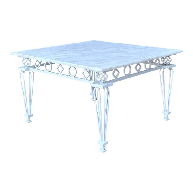 Vintage Regency Z Wrought Iron Rings Coffee Table For Sale